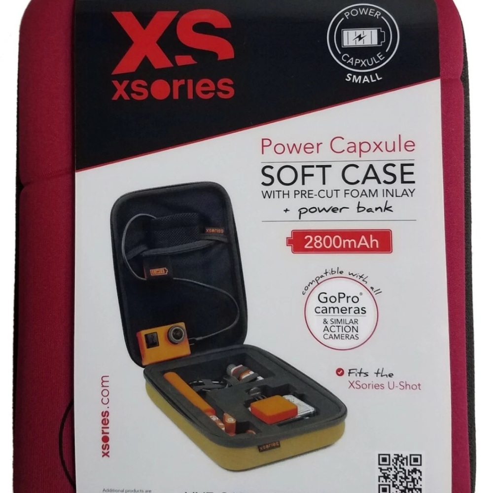 Soft Compact Case Capxule for GoPro Hero Cameras includes 2800mAh